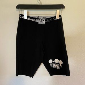 Mickey Mouse glitch Zara black bike shorts